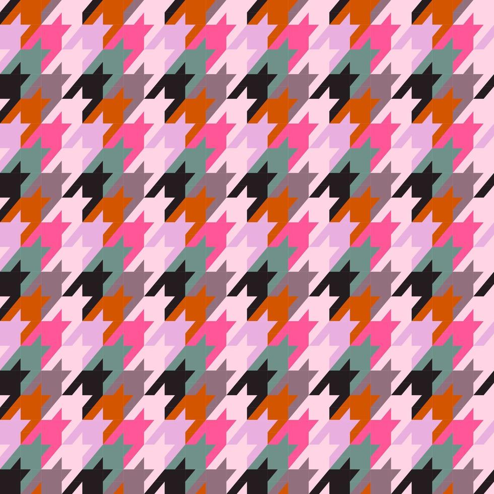 colorful geometric hounds tooth pattern background vector