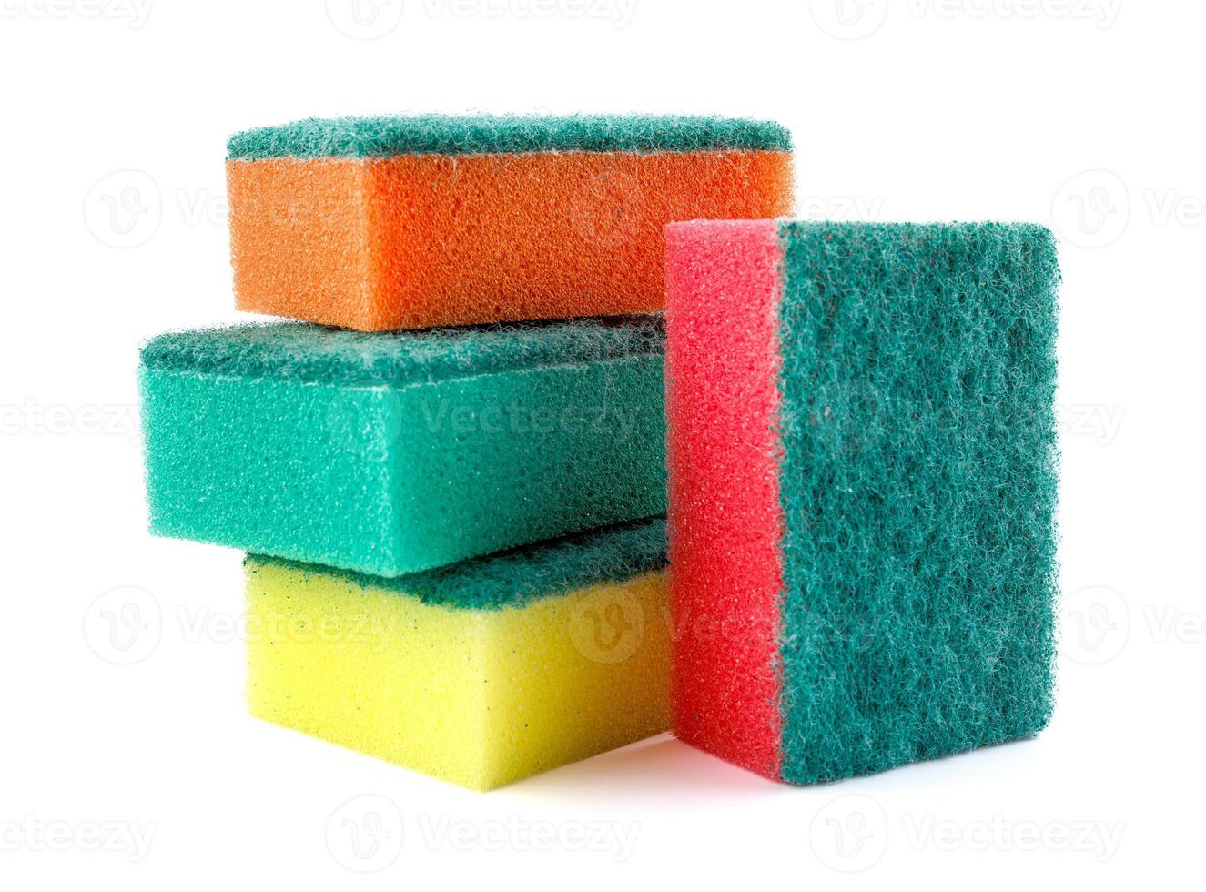 cleaning sponges on a white background, Stock image