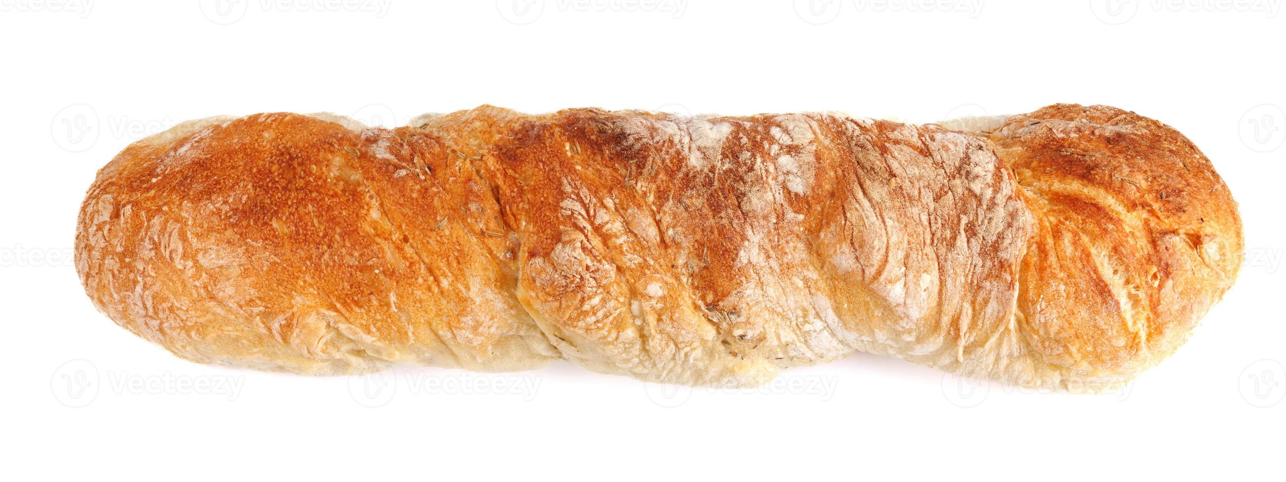 baguette de Suabia aislado sobre fondo blanco. foto