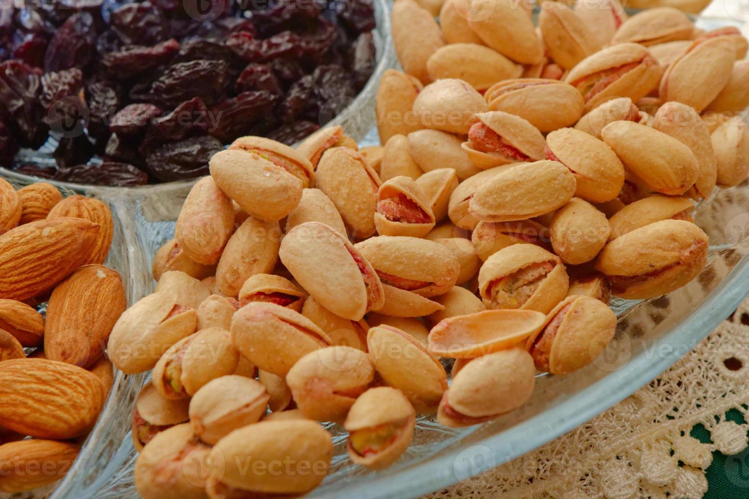 Composition with nuts on the table photo