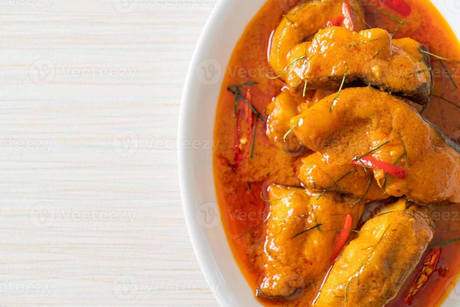 Redtail Catfish Fish in Dried Red Curry Sauce that called Choo Chee photo