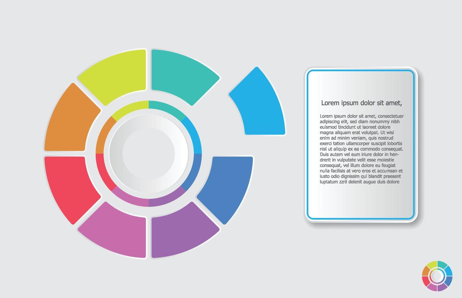 plantilla infográfica de gráfico circular circular tema de diagrama moderno, vector infográfico de presentación