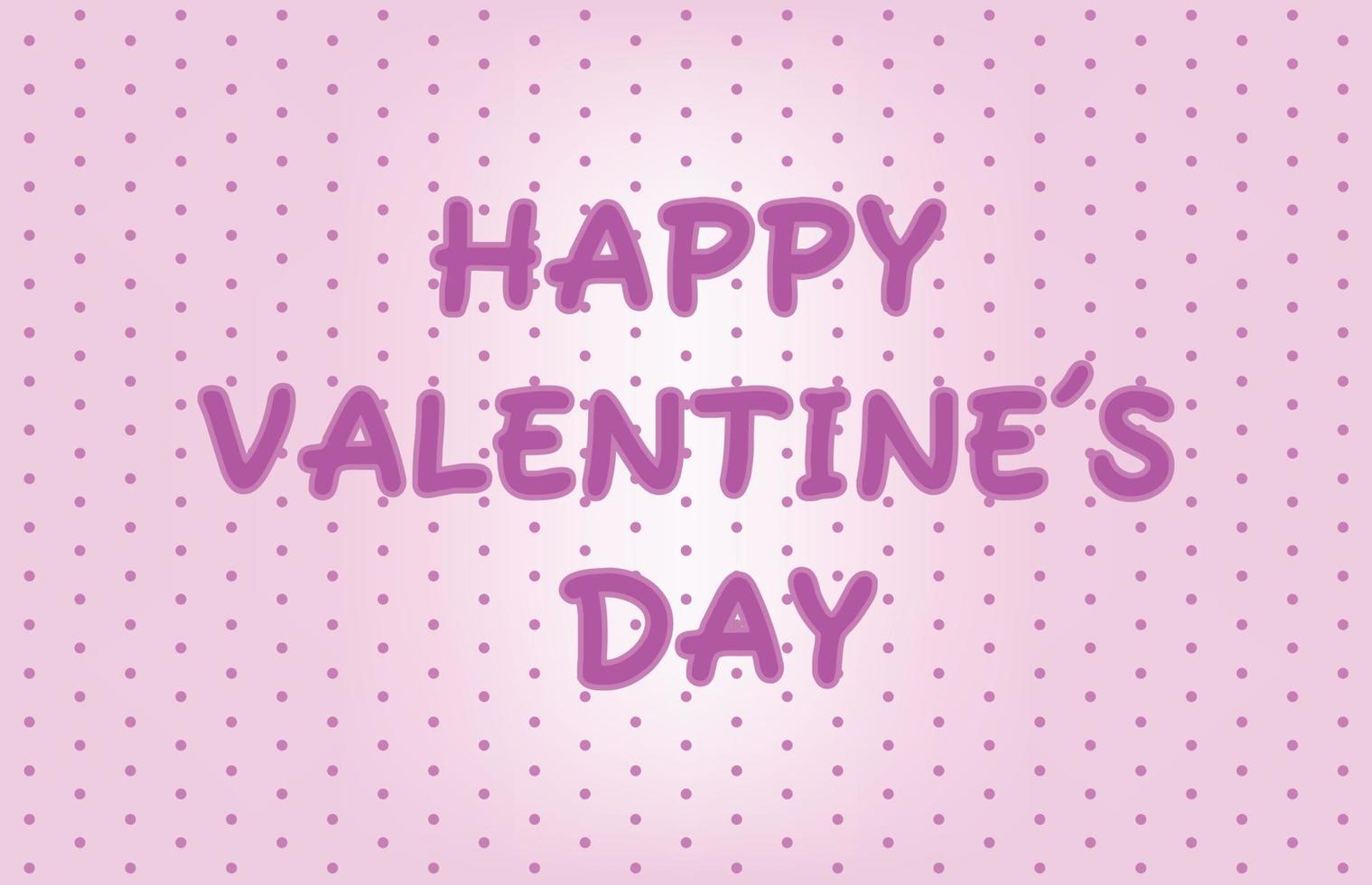 abstract background of happy valentine's day text with sweet pink polka dot pattern vector