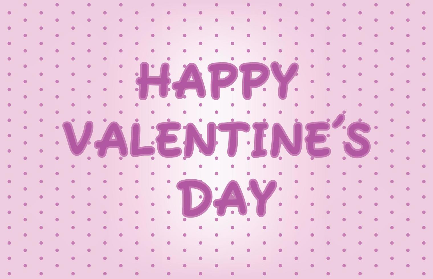 abstract background of happy valentine's day text with sweet pink polka dot pattern vector