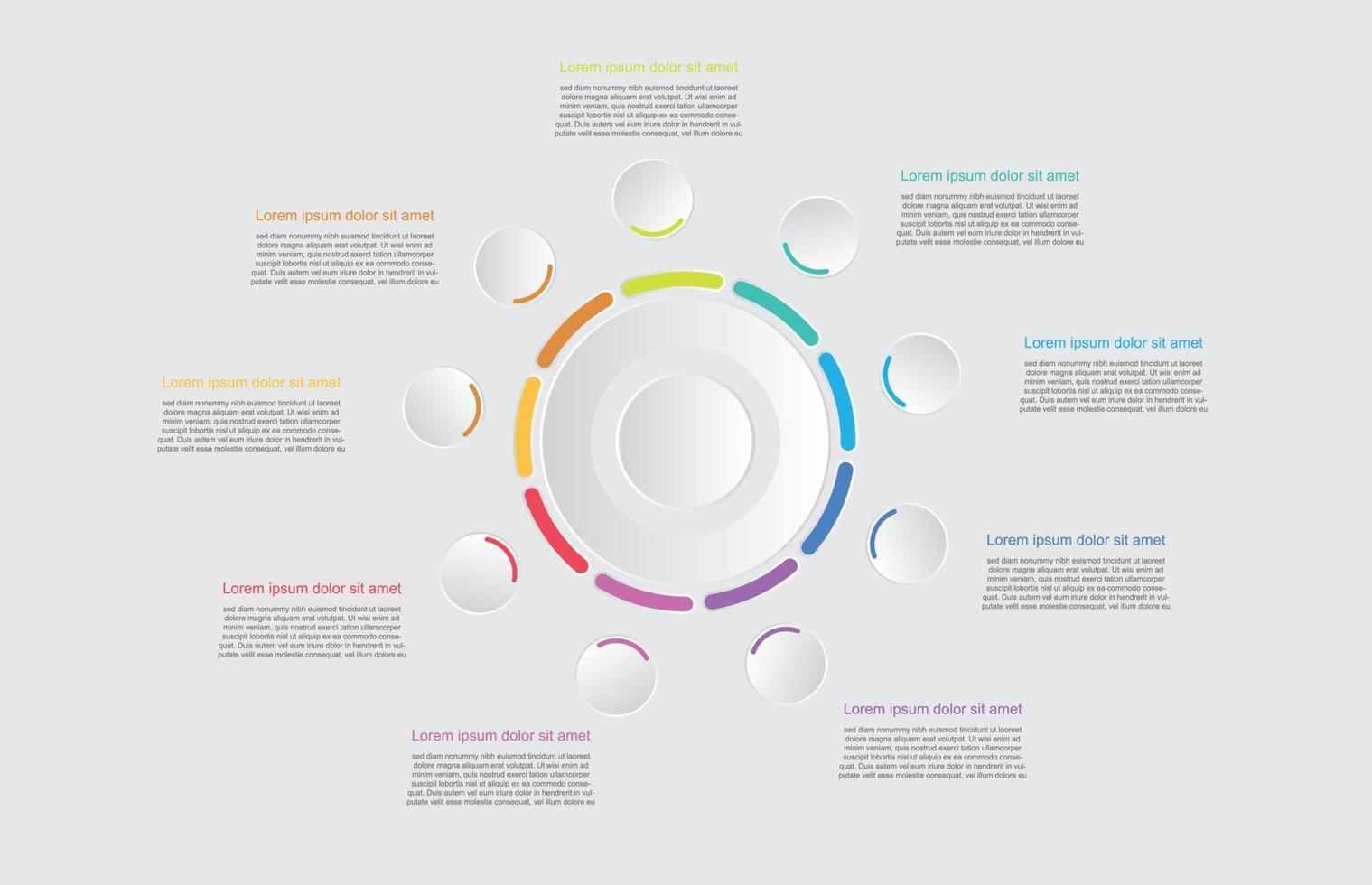Infographic template of circle modern diagram topic , presentation infographic vector