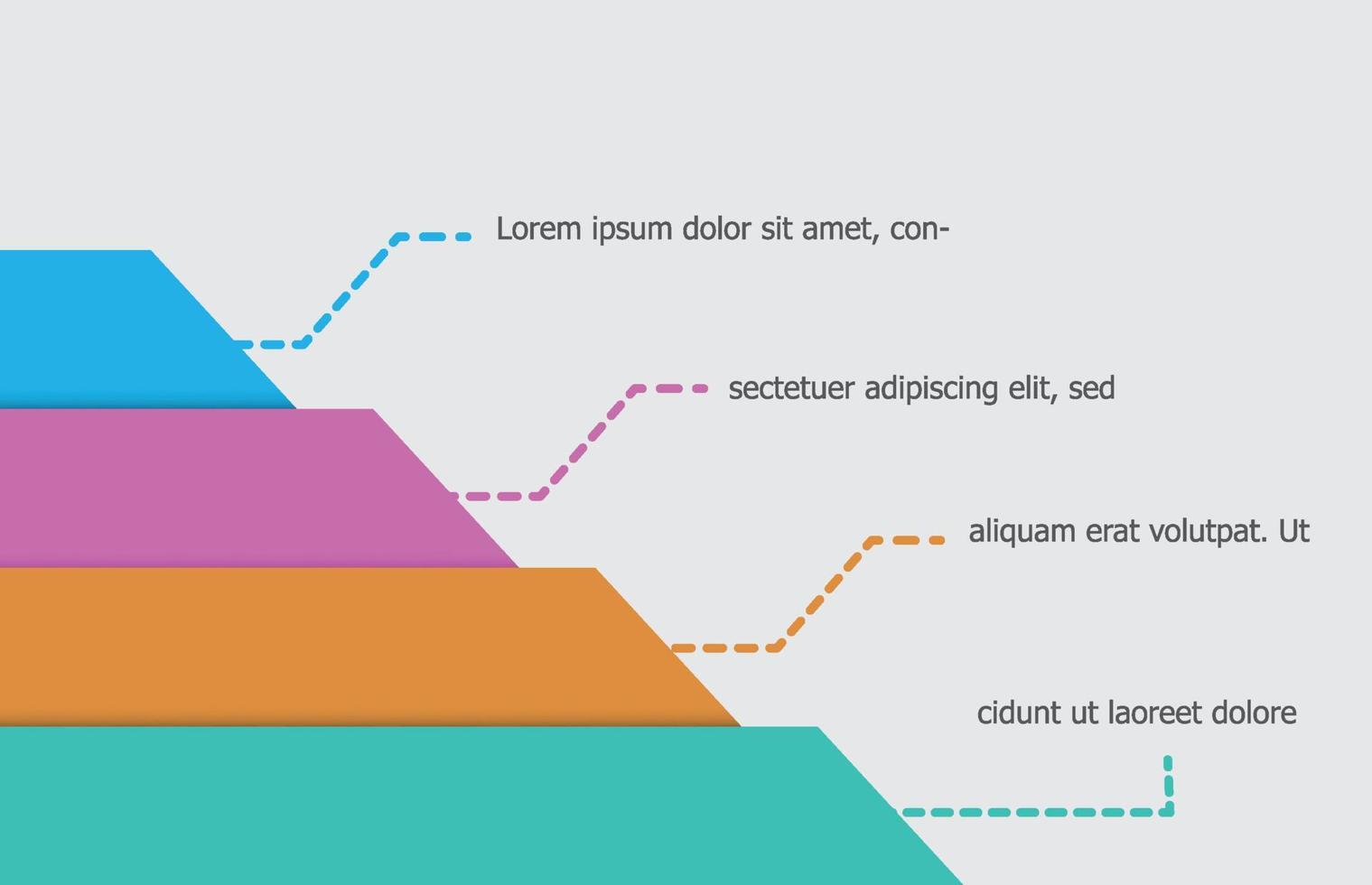 plantilla infográfica del tema del diagrama moderno del gráfico piramidal, vector infográfico de presentación