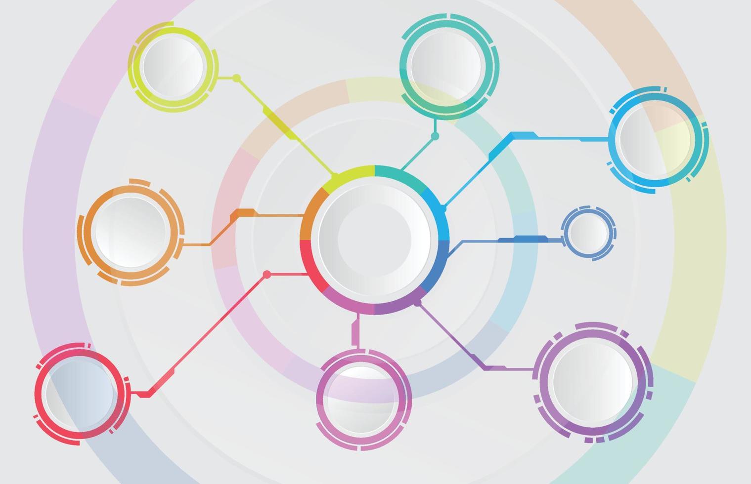 plantilla de infografía de estructura círculo tema de diagrama moderno, vector de infografía de presentación