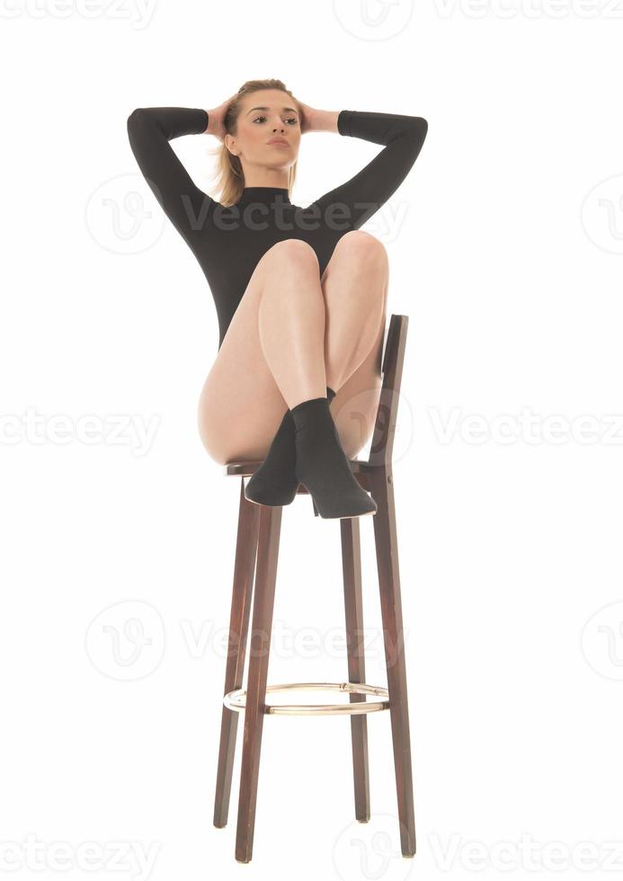 Beauty stylish brunette woman posing in fashionable clothes in studio. Casual style, beauty accessories photo