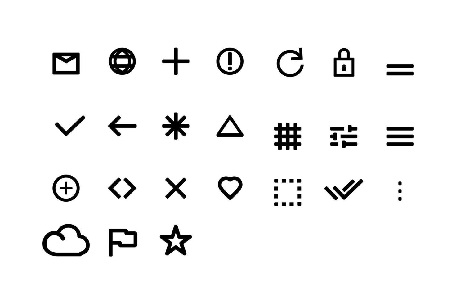 conjunto de iconos en la ilustración de diseño plano vector