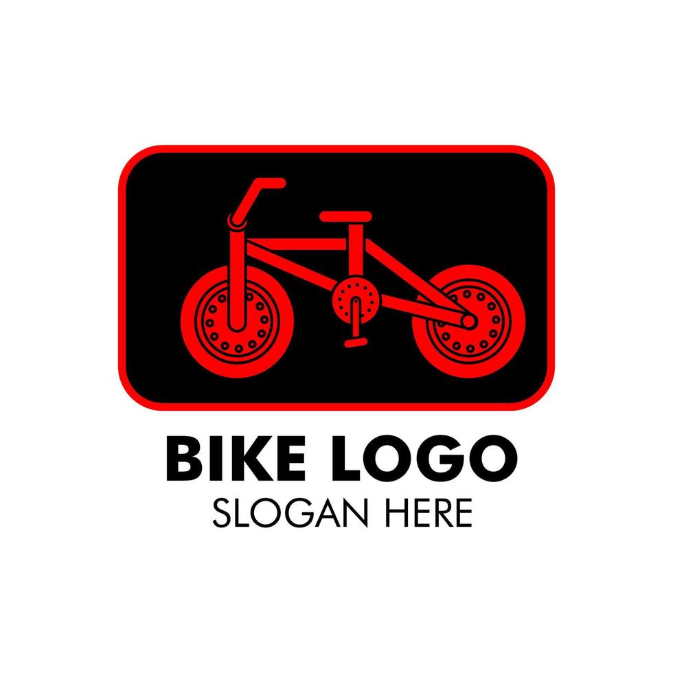logotipo de la tienda de bicicletas en la ilustración de diseño plano vector