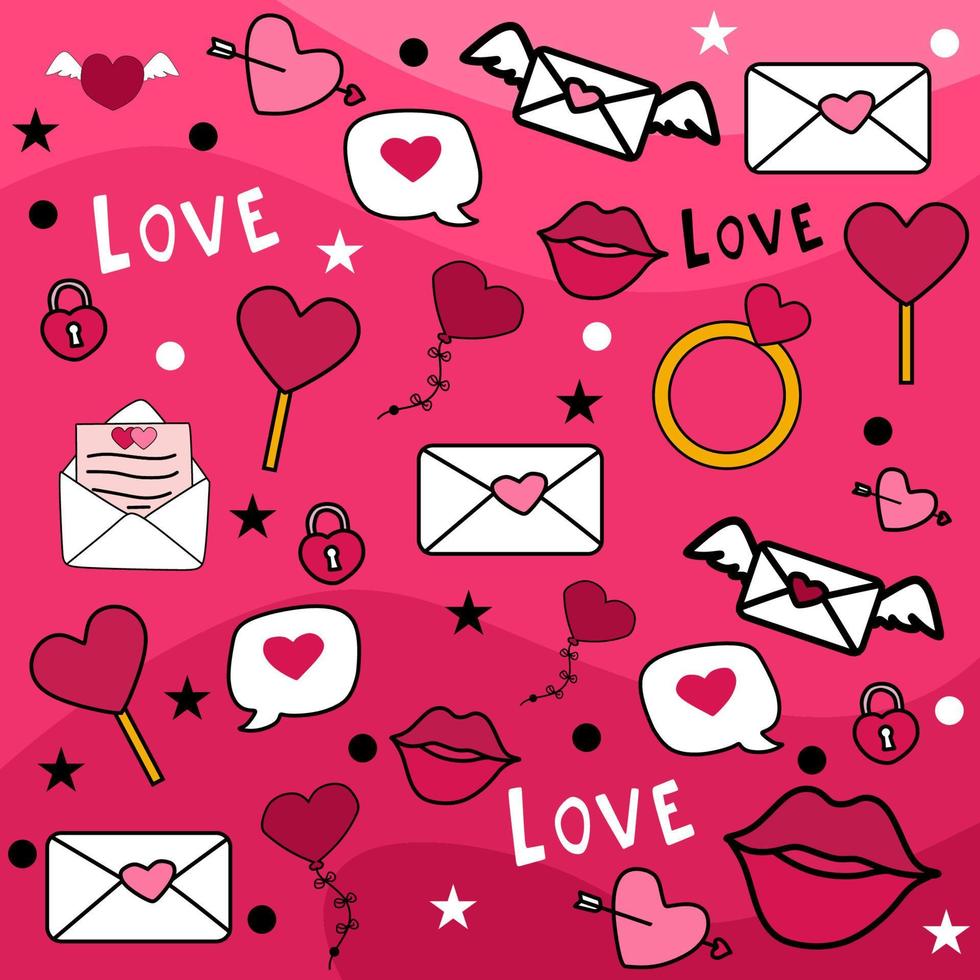 valentine love background in flat design illustration vector