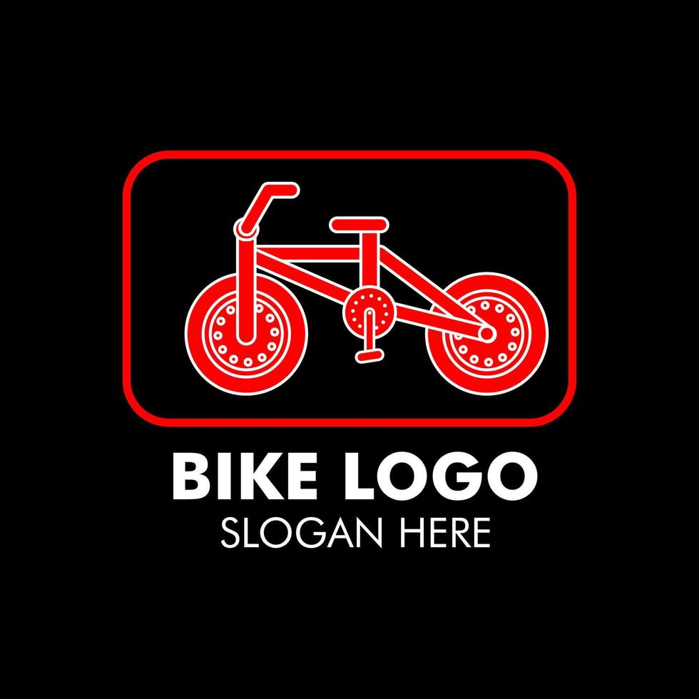 logotipo de la tienda de bicicletas en la ilustración de diseño plano vector
