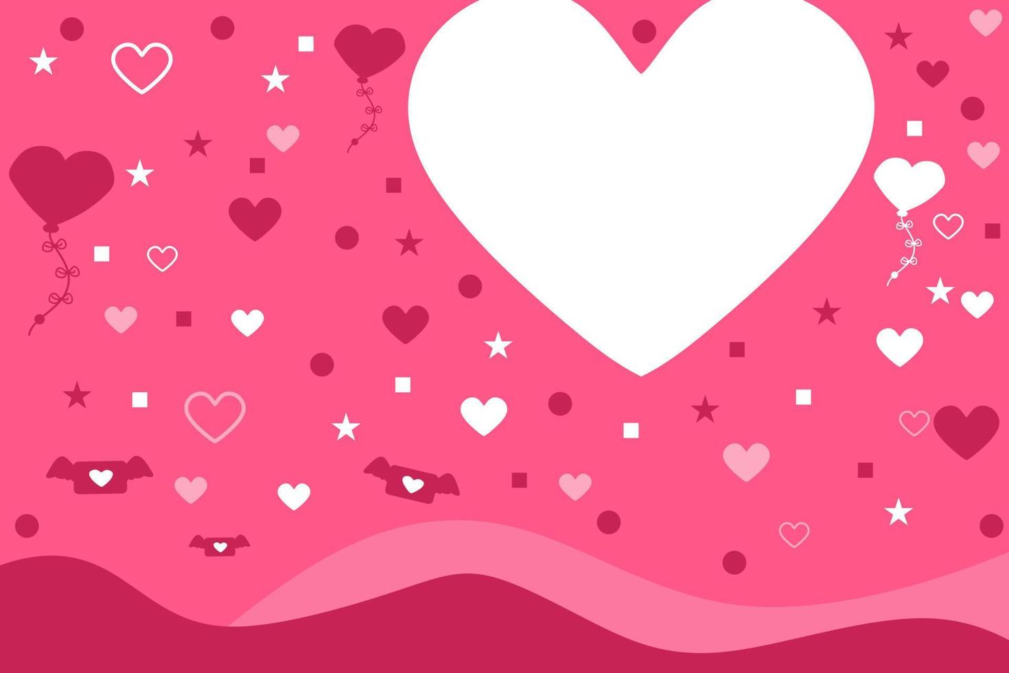 fondo de amor de san valentín en ilustración de diseño plano vector