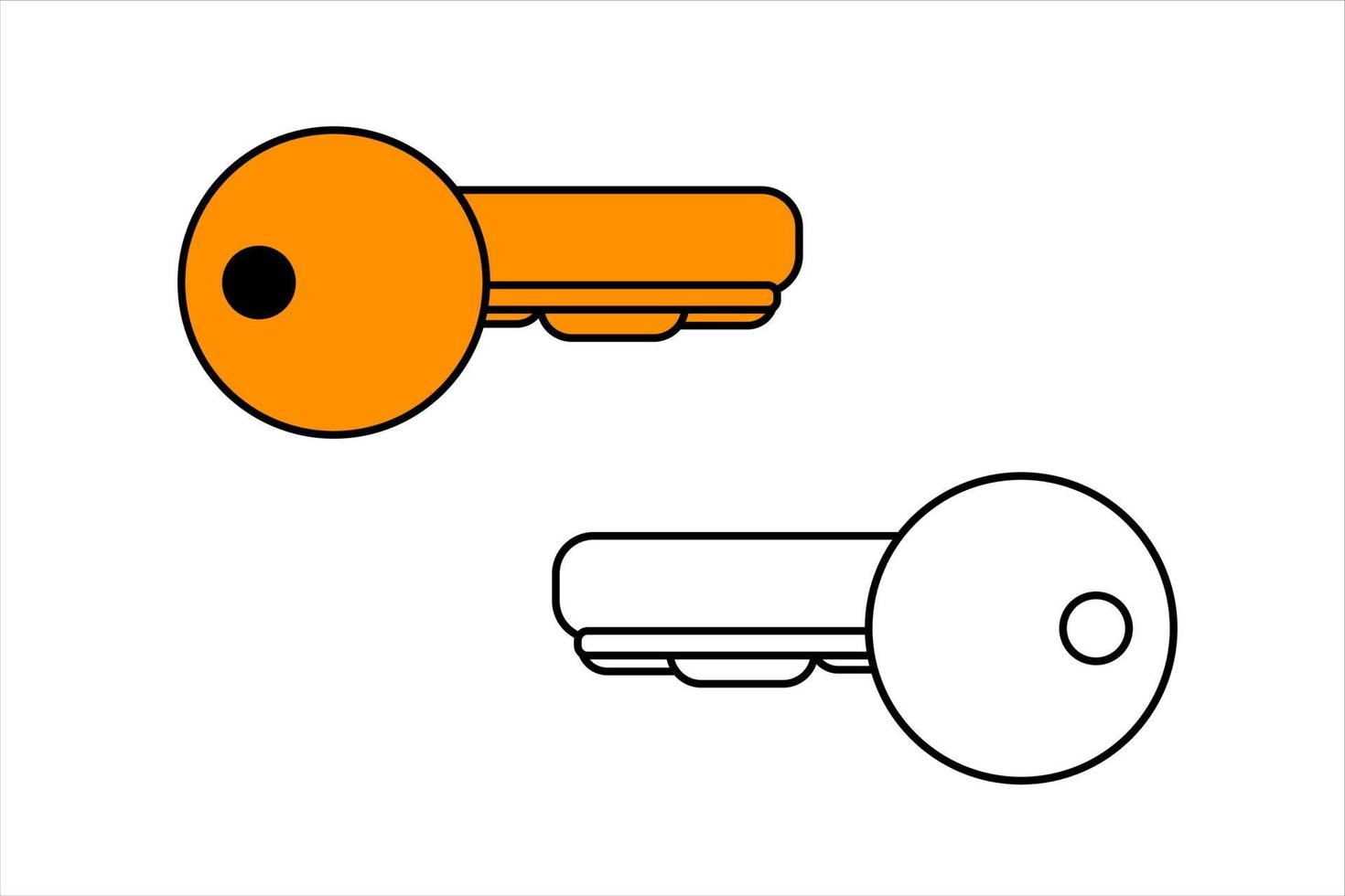 key in flat design vector