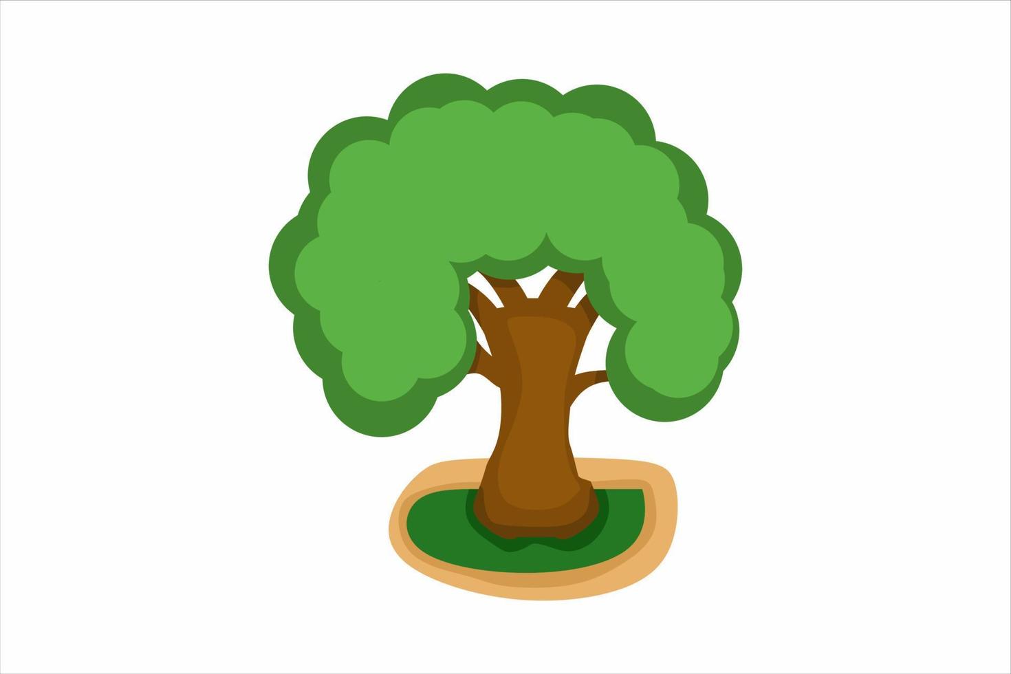 oak tree logo in flat design vector