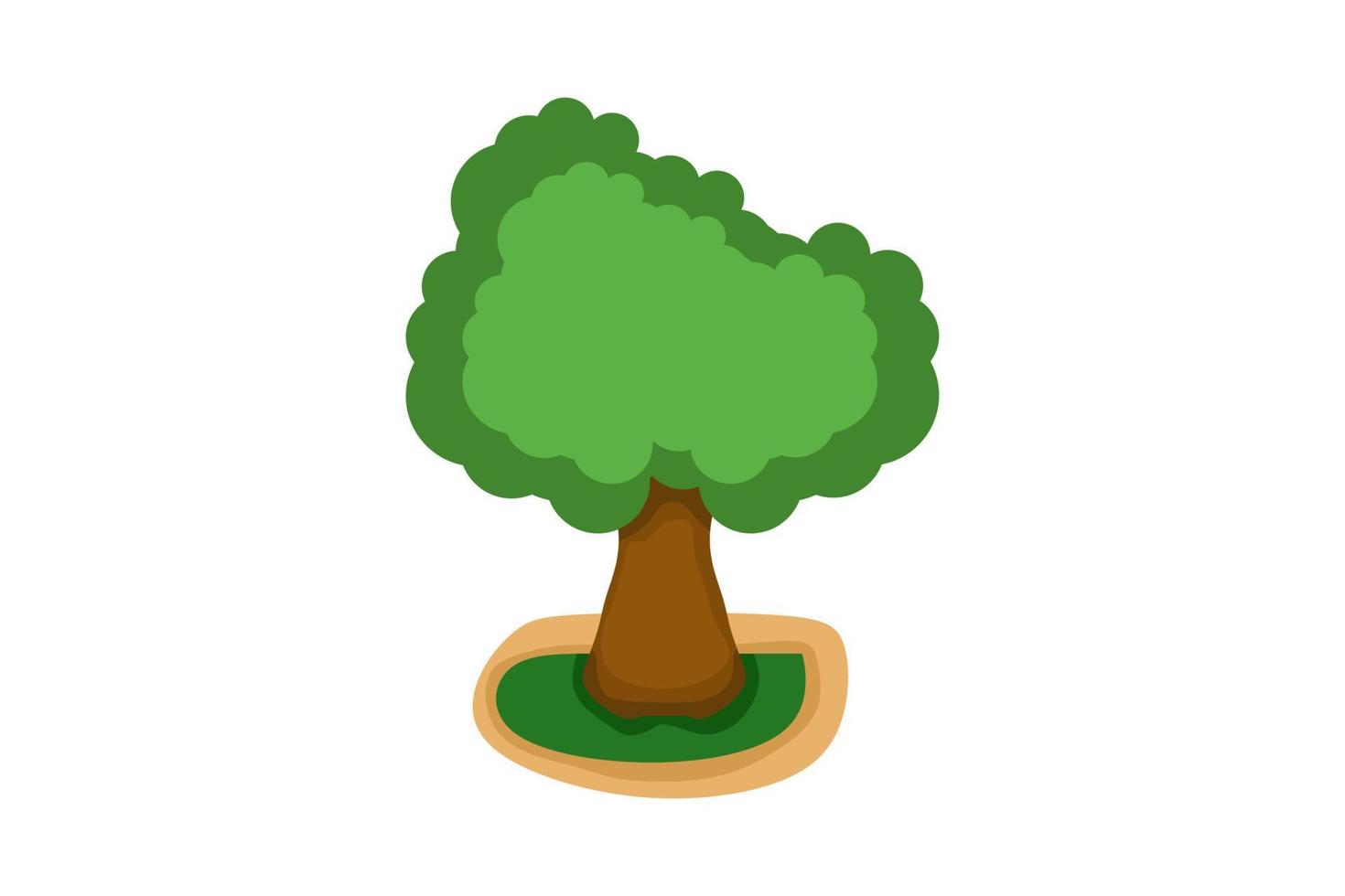 oak tree logo in flat design vector