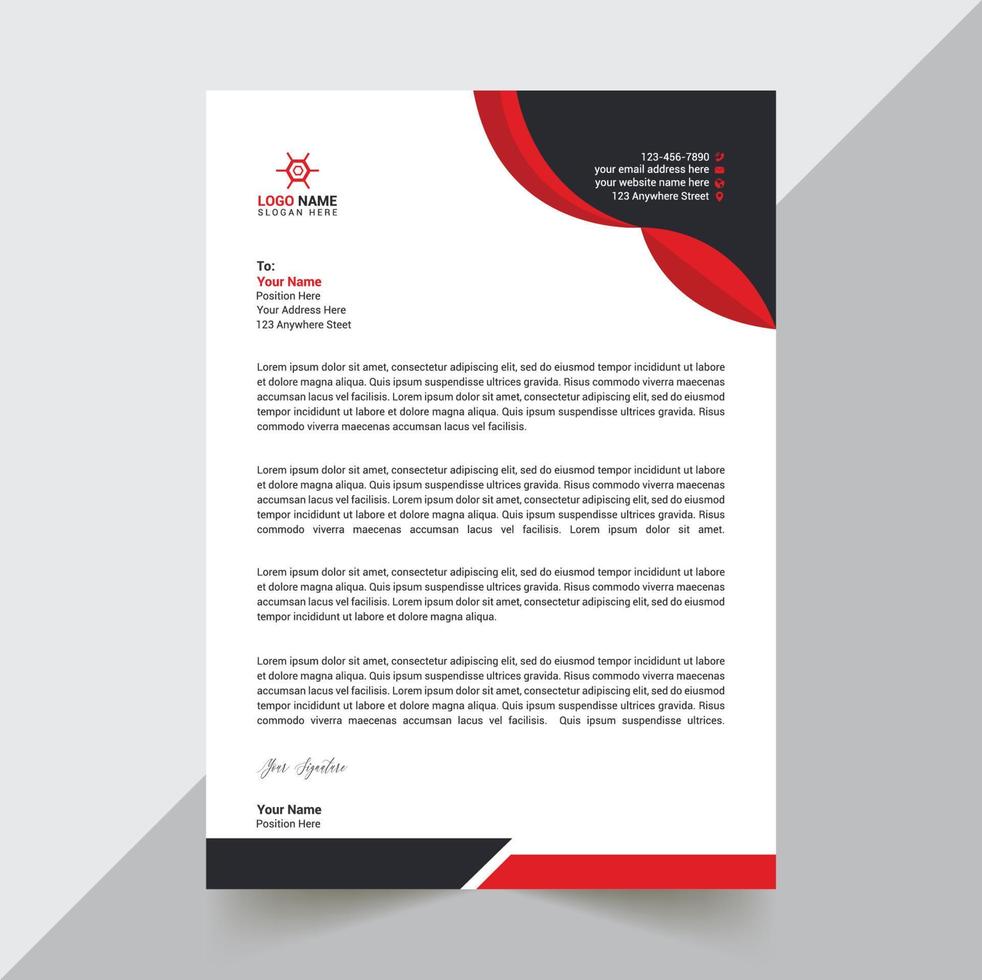 Modern And Professional Letterhead Design, Corporate And Creative Letterhead Design, Simple And Abstract Letterhead, Letterhead Design Template vector