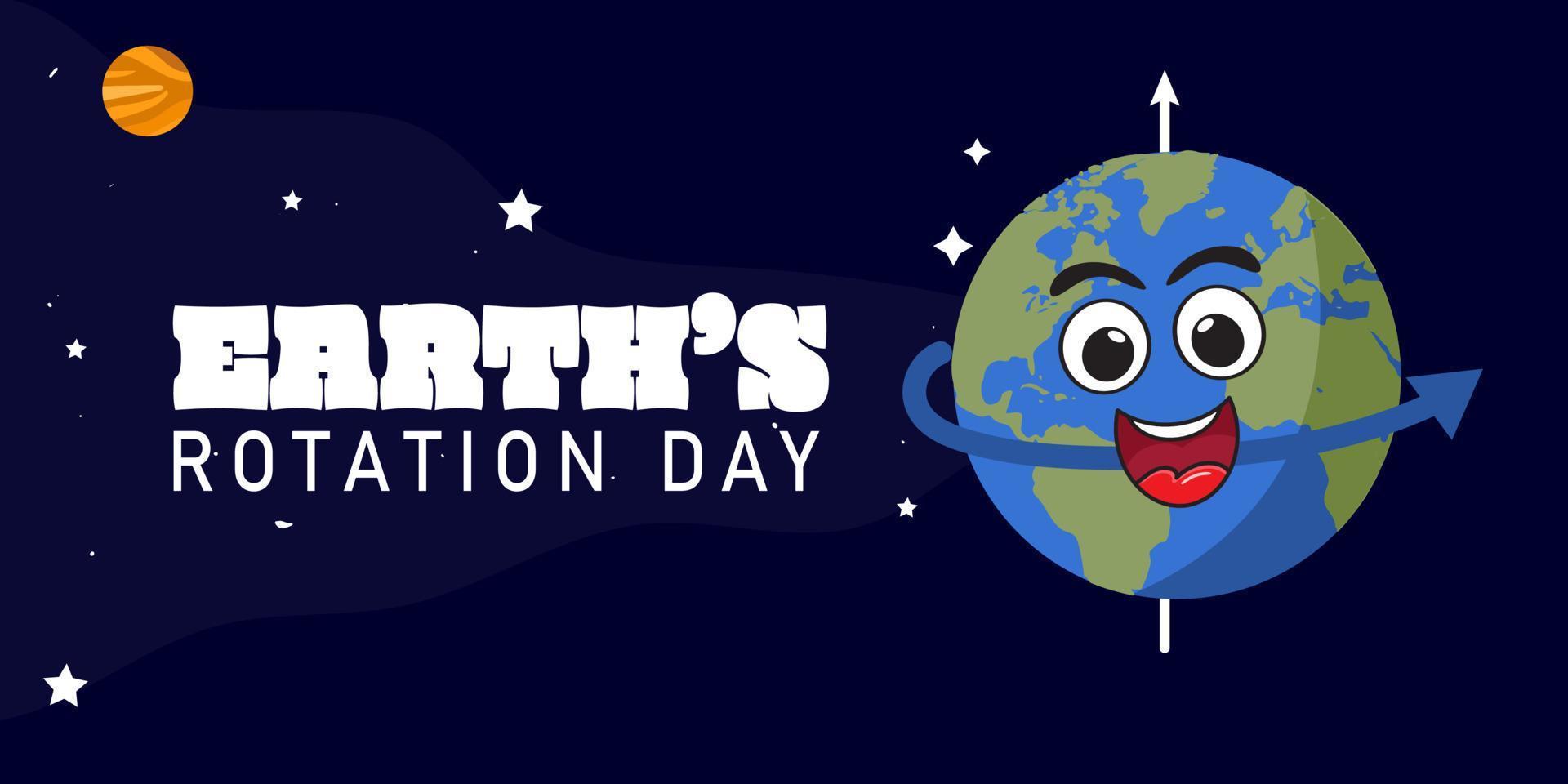 Earth's rotation day, suitable for background and banner, vector illustration earth's cute