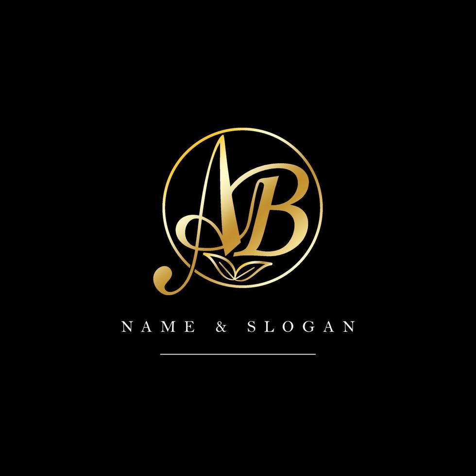 A, B, AB, abstract letters logo monogram vector