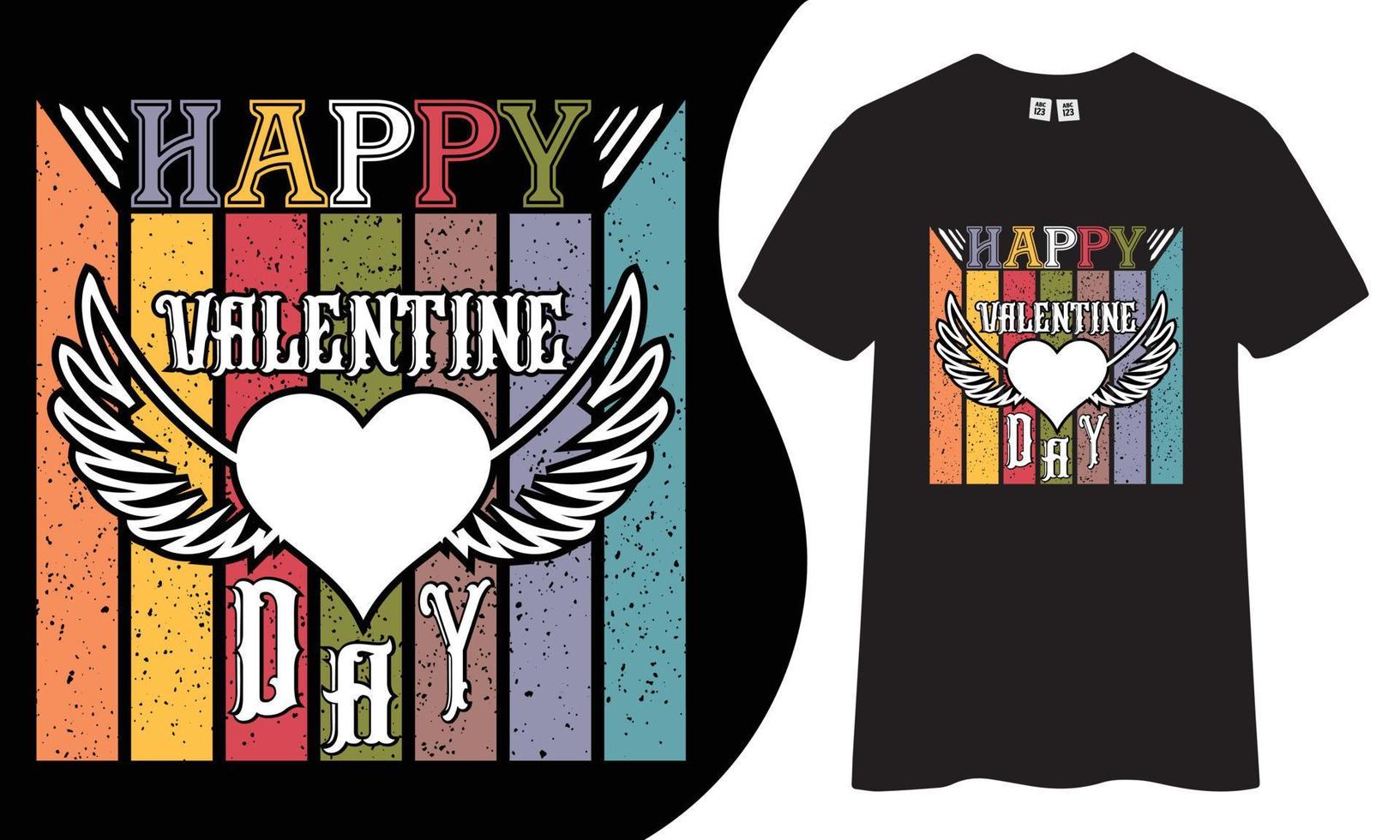 Happy valentine's day t-shirt design. vector