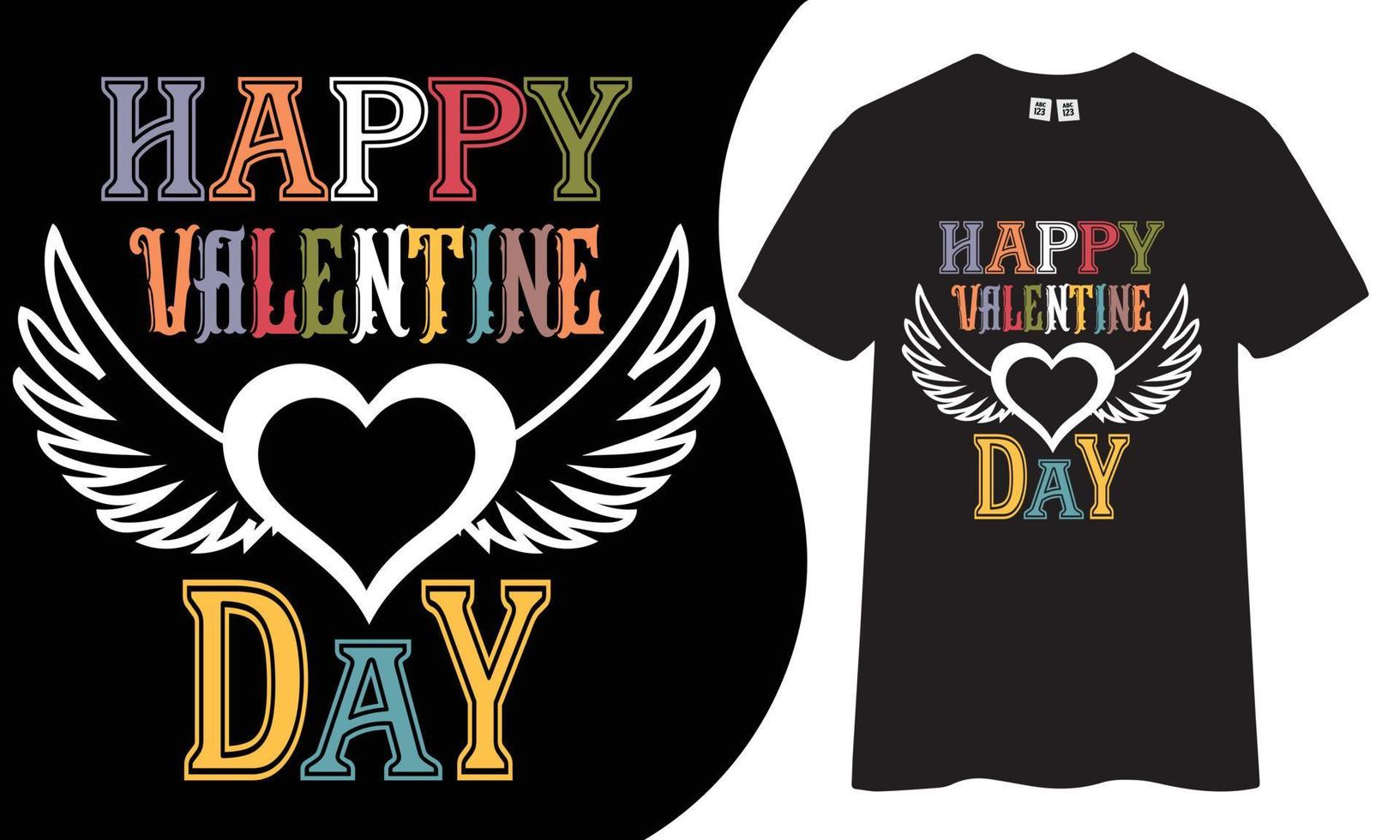 Happy valentine's day t-shirt design. vector