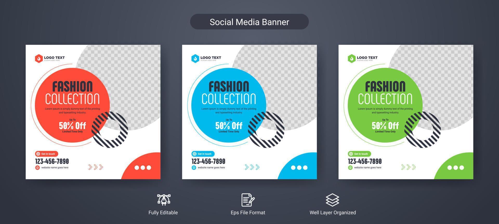 plantilla de publicación de banner de portada de redes sociales de venta de moda, plantilla de línea de tiempo de banner web vector