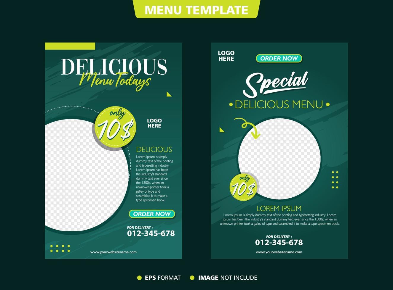 template menu background green vector