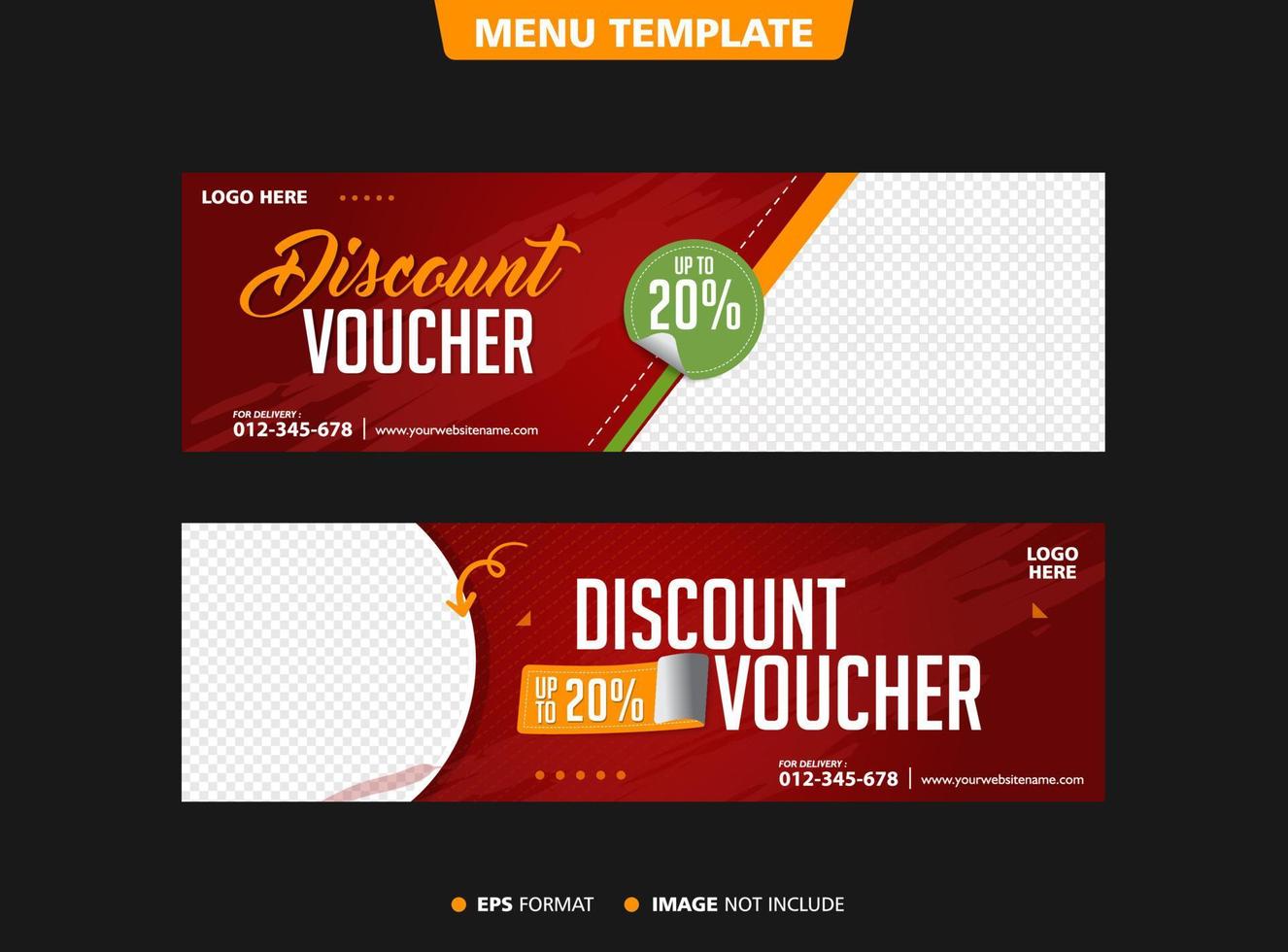 template menu red background vector