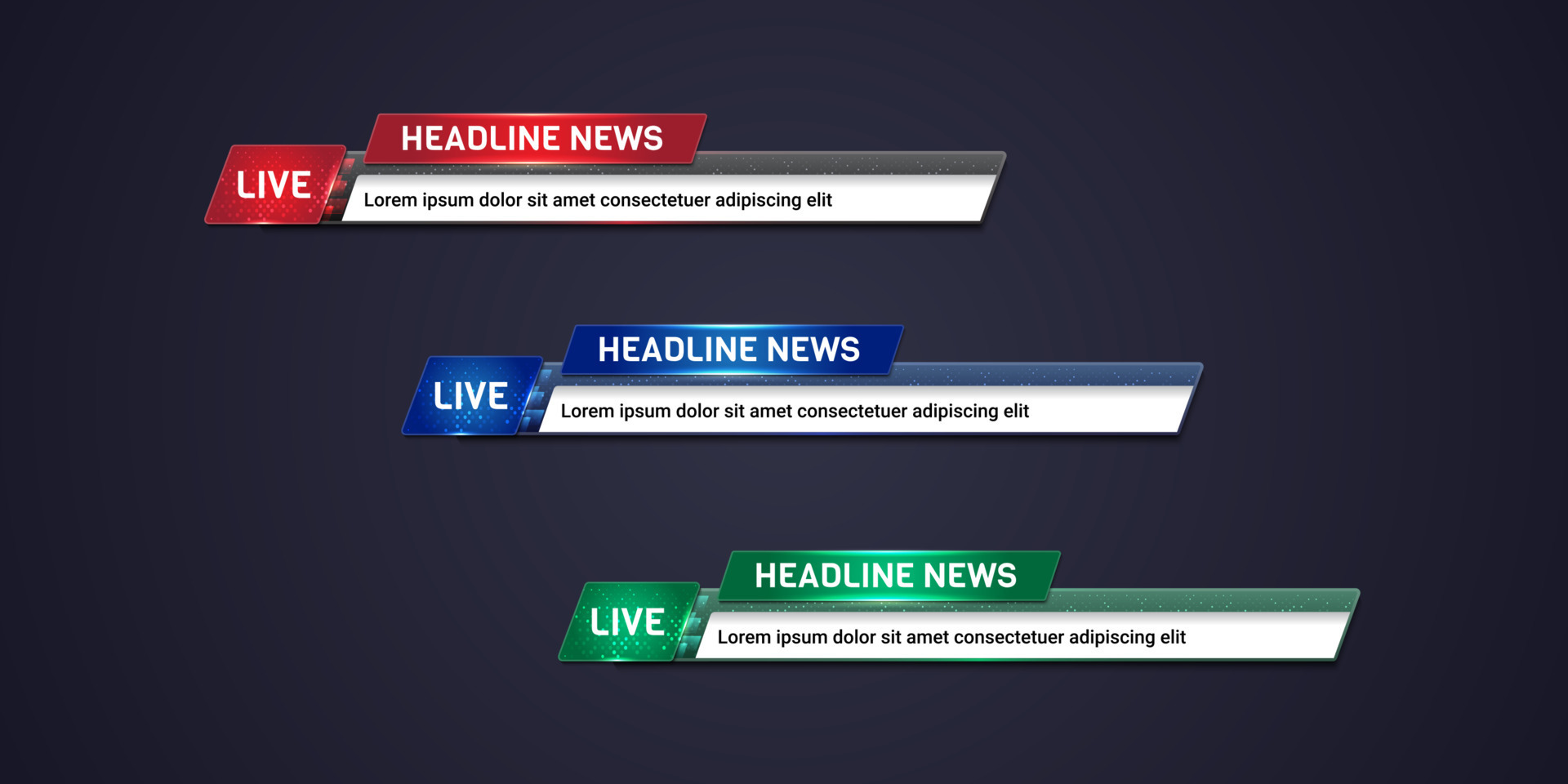 Broadcast news lower third modern colorful banner template for Broadcast news lower third modern colorful banner template for