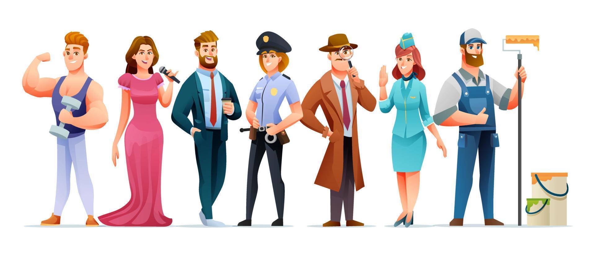 Different people occupation profession character set vector