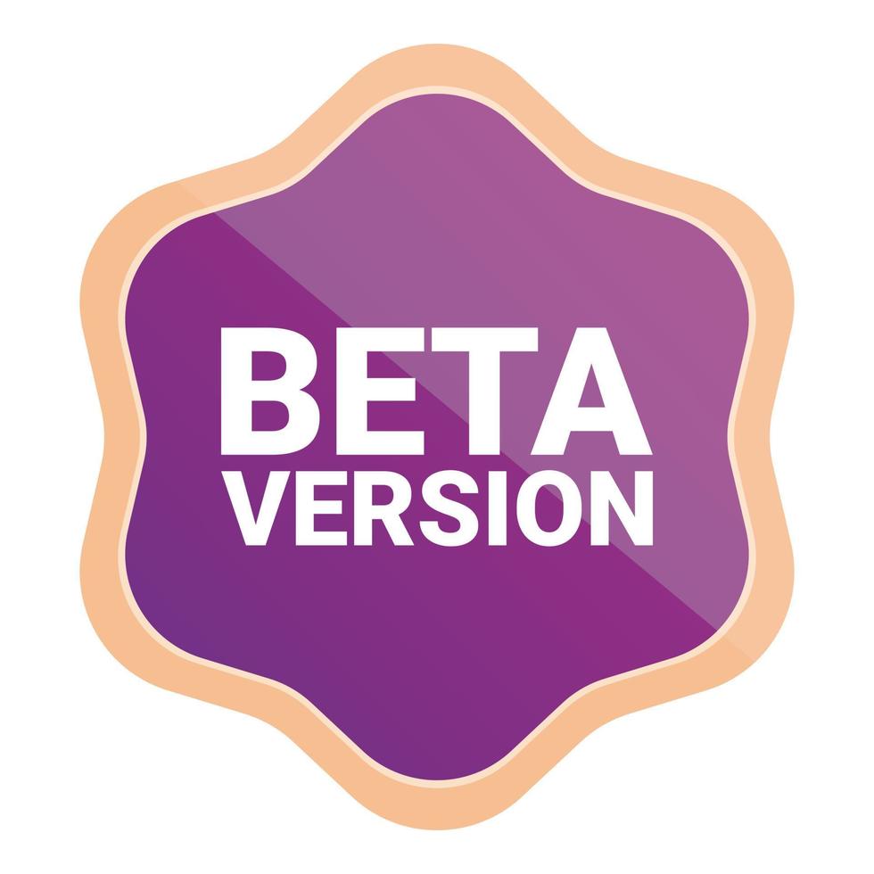vector de dibujos animados de icono de paquete de versión beta. redes digitales