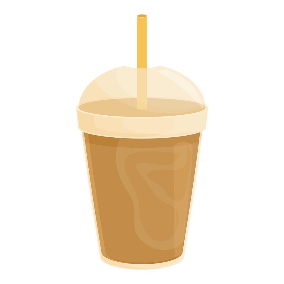 Cold coffee menu icon cartoon vector. Drink cafe vector