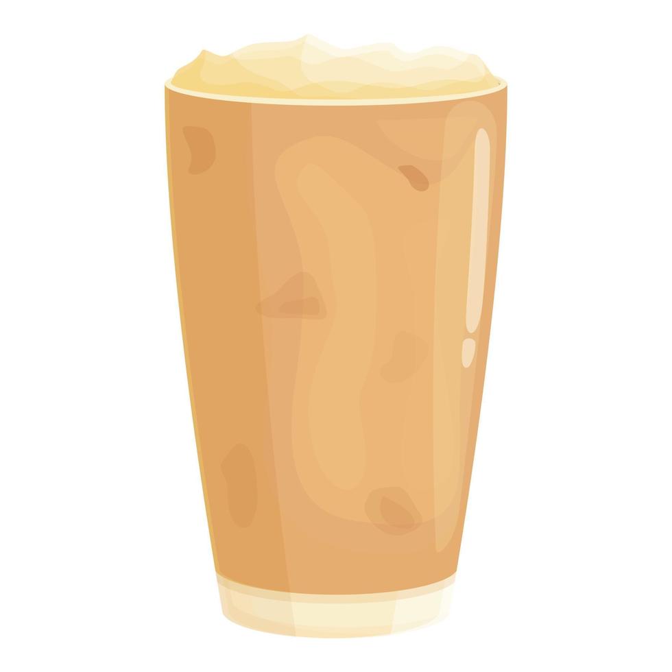 Cold latte icon cartoon vector. Cafe drink vector