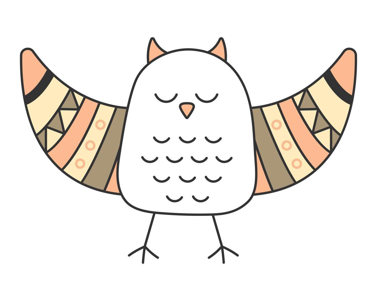 Cute owl in Scandinavian style. Vector illustration.