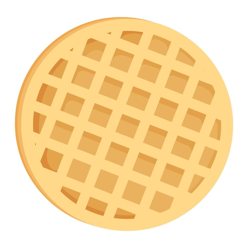 Belgium round waffle. Vector illustration