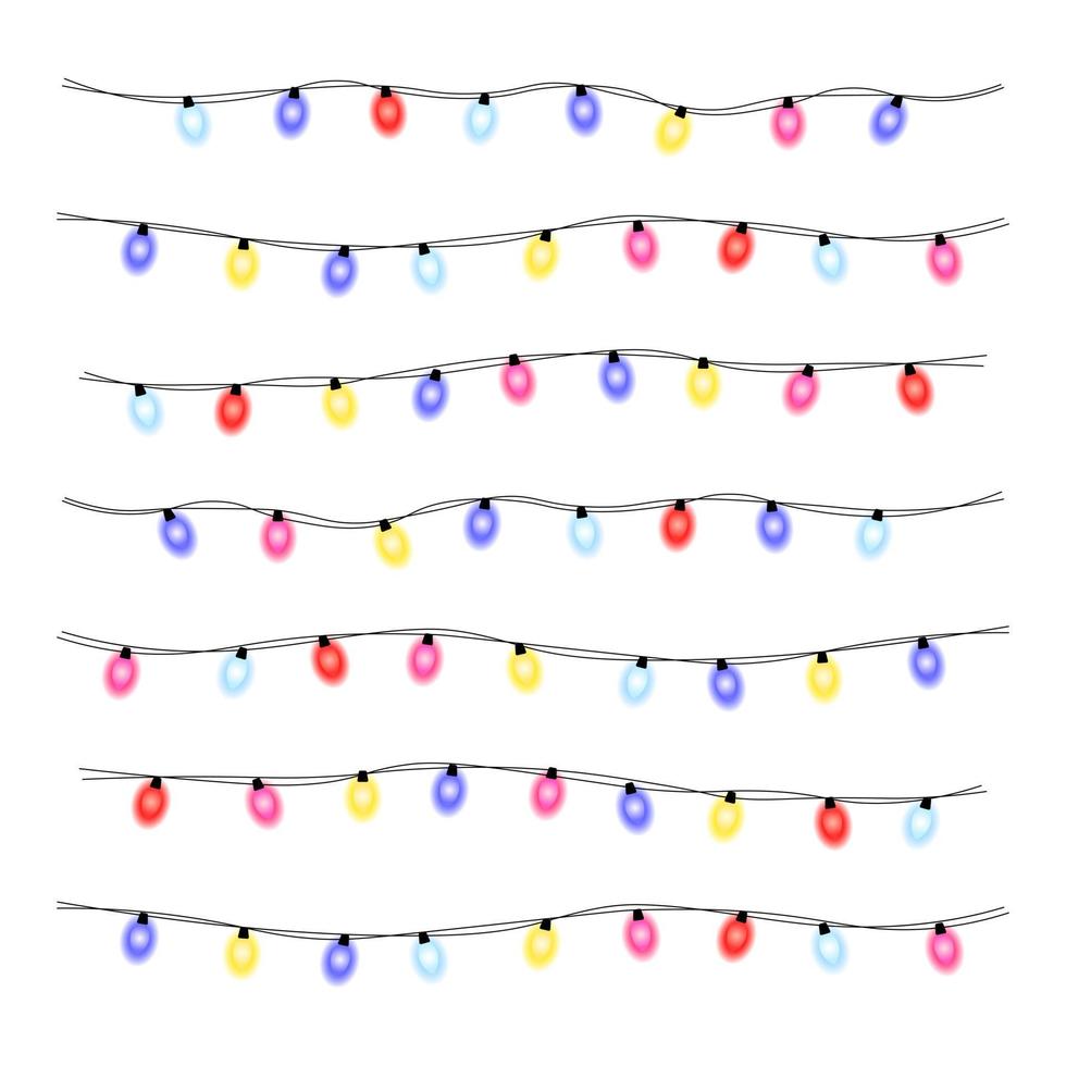 Beatiful Colorful Christmas Lights. Vector illustration
