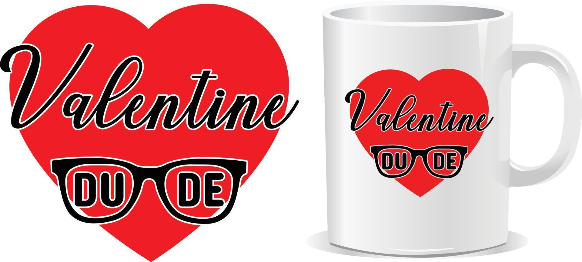 Happy valentine's day quotes mug design vector