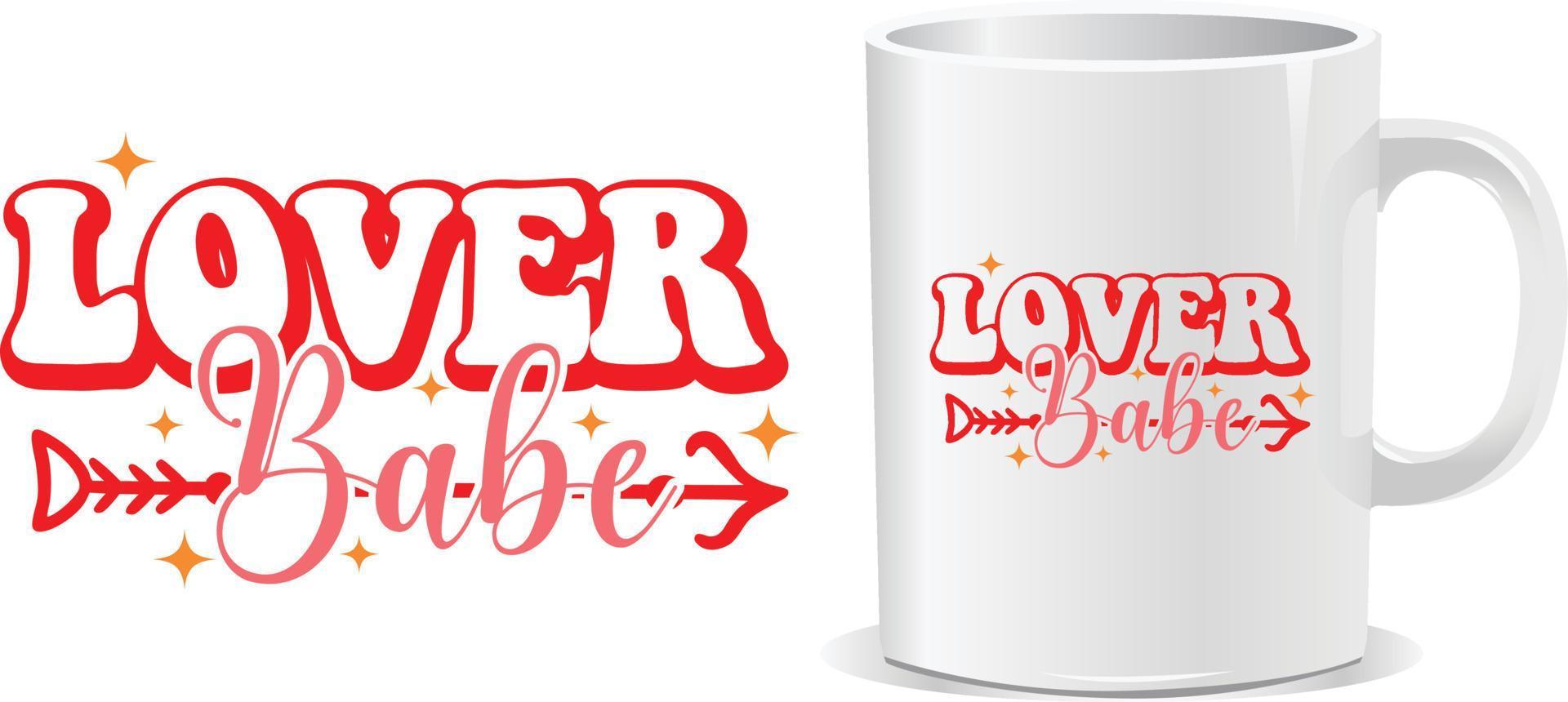 Lover baby Happy valentine's day quotes mug design vector