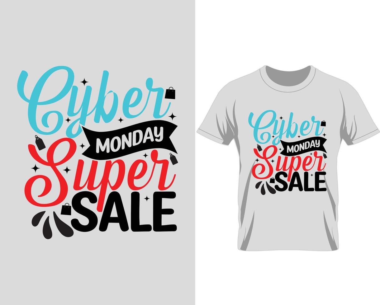 Cyber Monday super sale Black Friday T-shirt Design vector