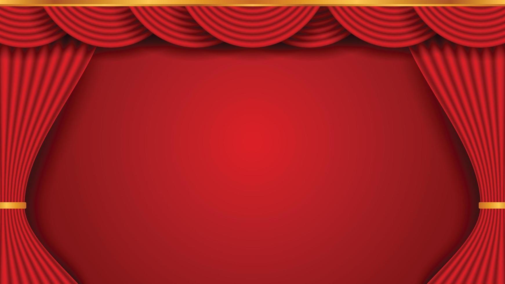 Empty red curtain background vector