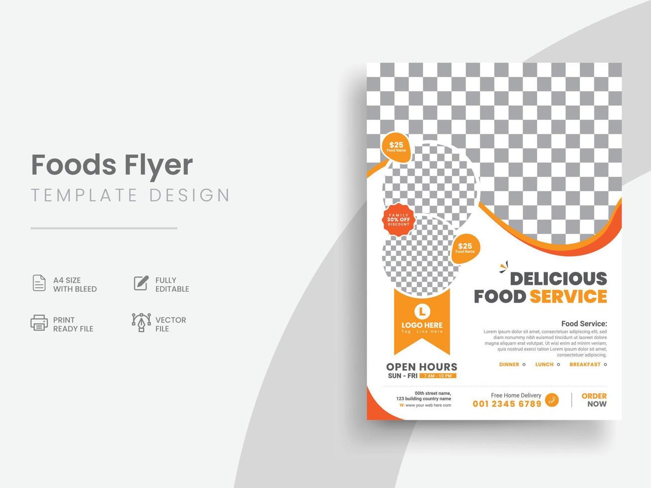 Minimal Creative Corporate Food Business Flyer Design Template. Vol - 03 vector