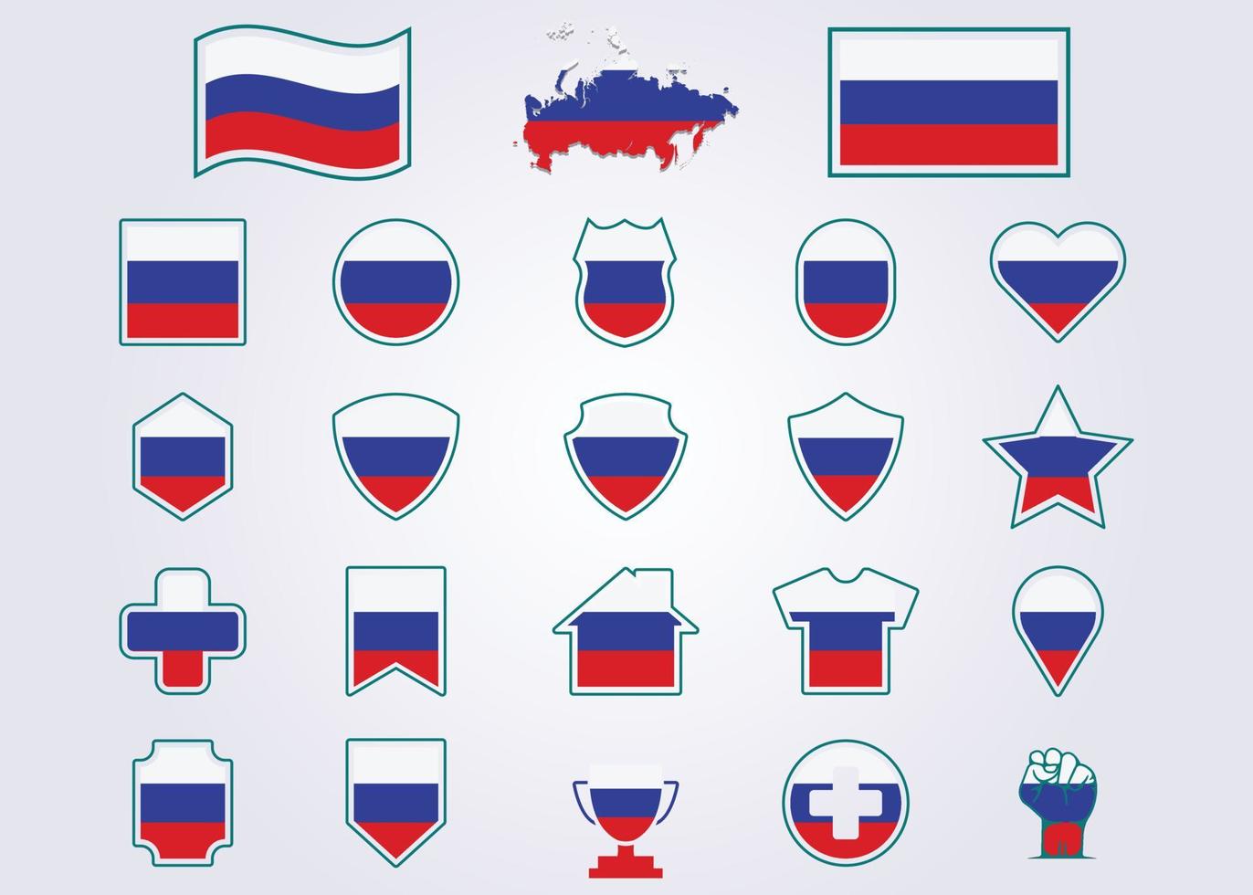 bundle of Russia icon flag symbol sign vector illustration design