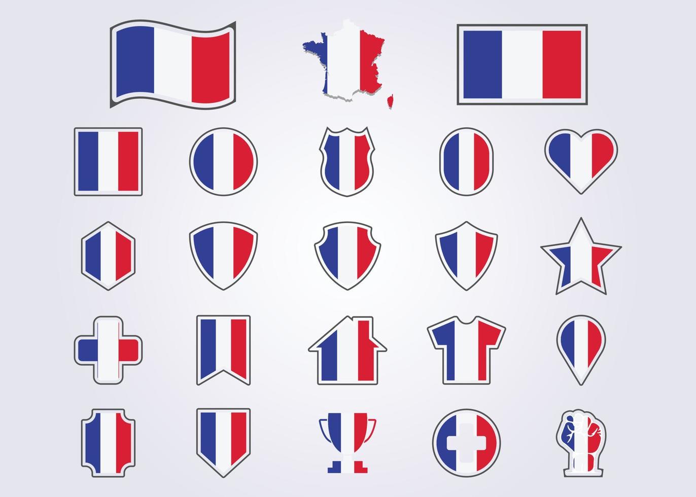 bundle of France icon flag symbol sign vector illustration design