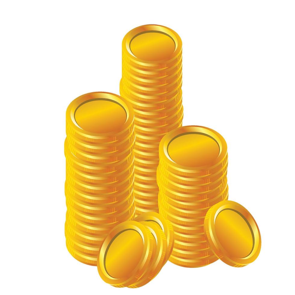 conjunto de diseño de vectores de monedas de oro
