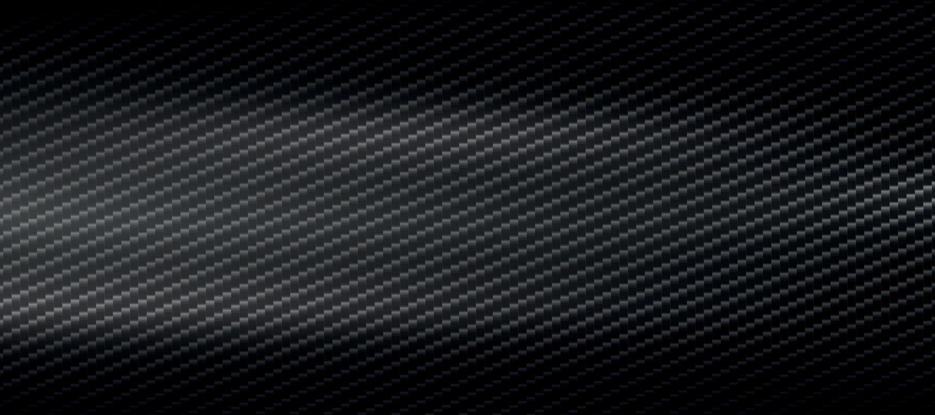 textura panorámica de fibra de carbono oscura con reflejos - vector