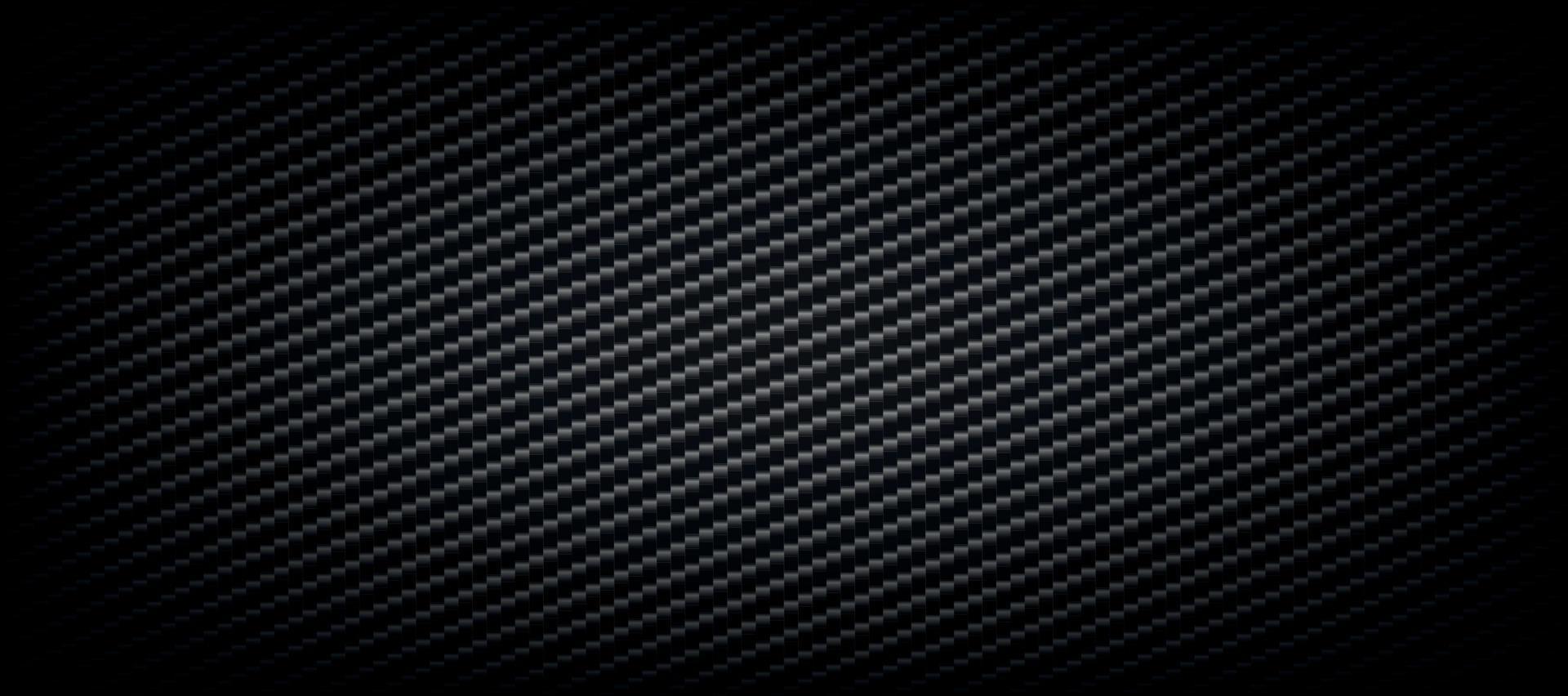 textura panorámica de fibra de carbono oscura con reflejos - vector
