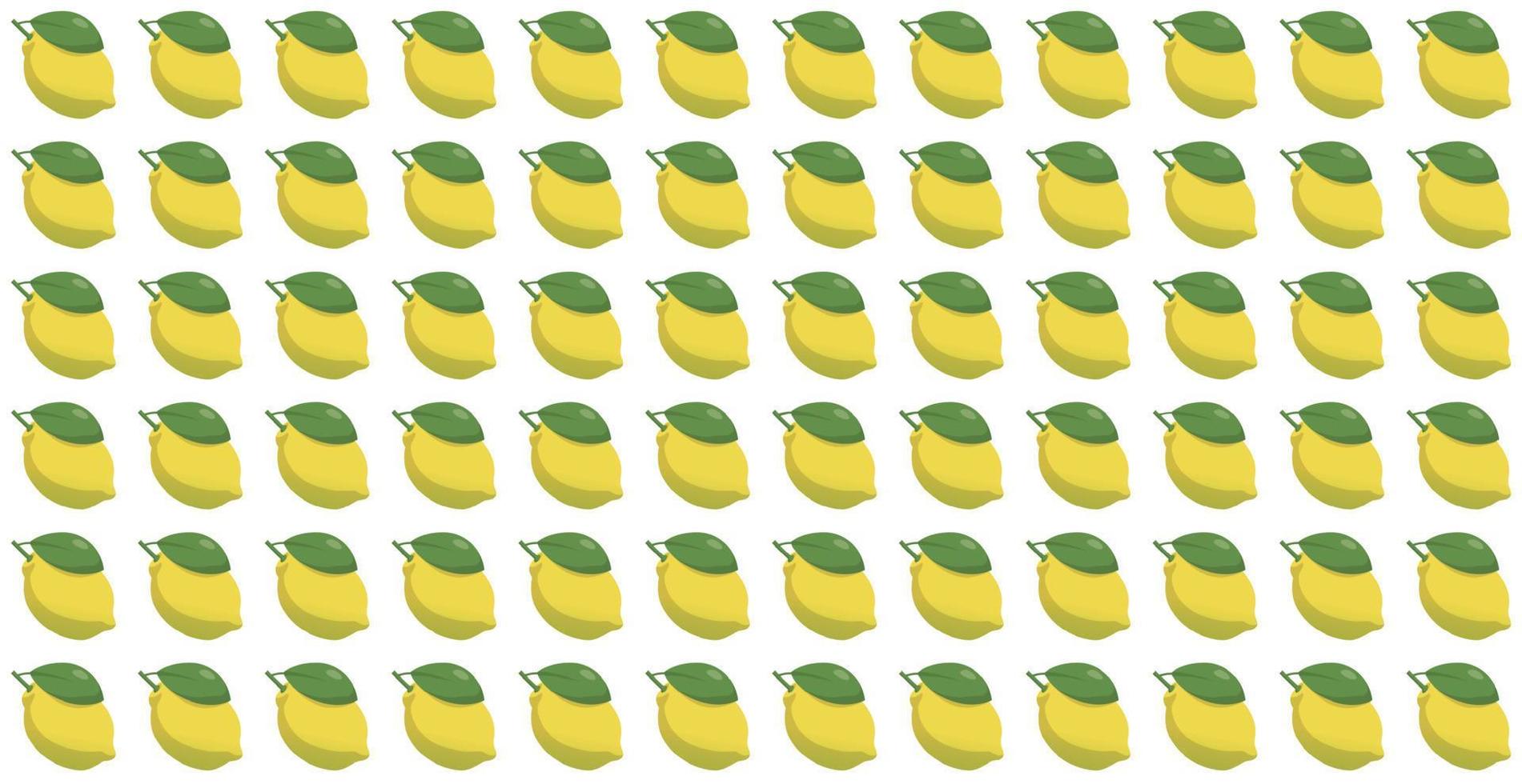 Panoramic pattern lemon on a white background - Vector
