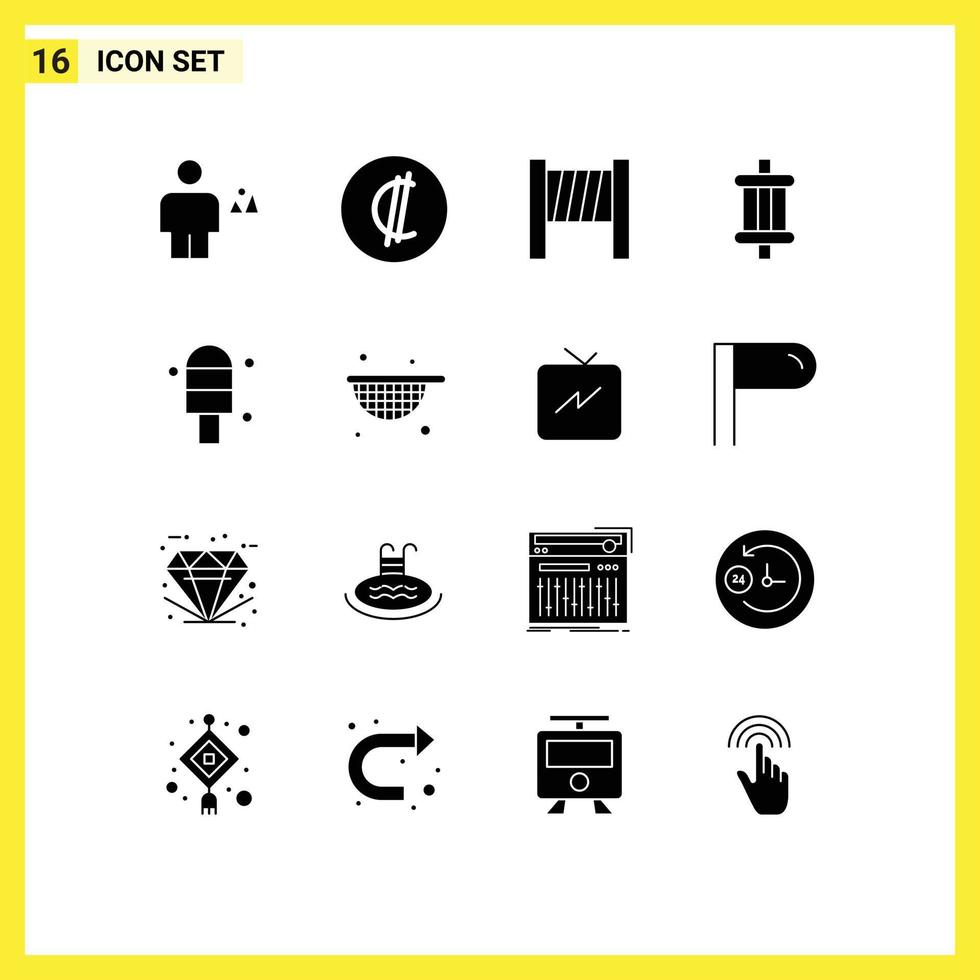 16 iconos creativos signos y símbolos modernos de colador crema rican herramientas coche elementos de diseño vectorial editables vector