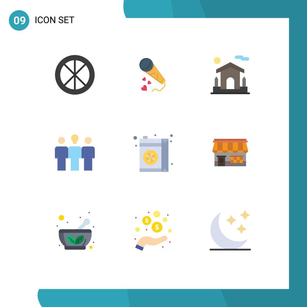Editable Vector Line Pack of 9 Simple Flat Colors of motivation daybed loving coach real Editable Vector Design Elements