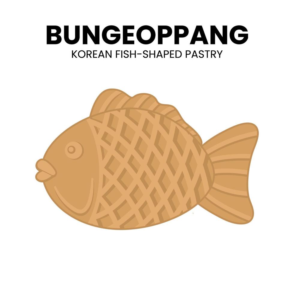 Bungeoppang Asian food vector illustration